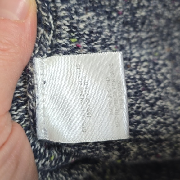 Modcloth Blue & White Speckle Sweater With Button Back Detail XL - Picture 4 of 4